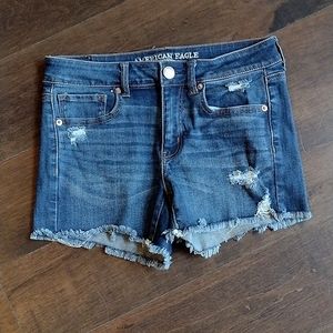 American Eagle Outfitters Distressed Cut Off Midi Shorts